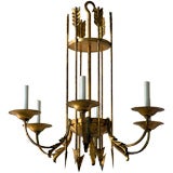 Gilt metal arrow chandelier