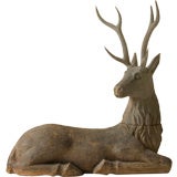 Carved wood deer