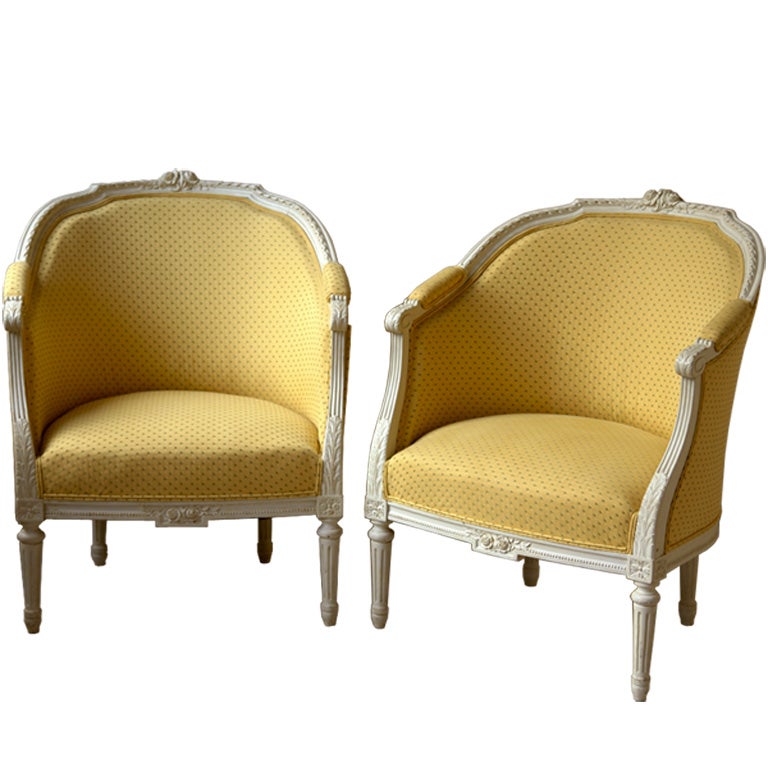 Pair of painted bergeres For Sale