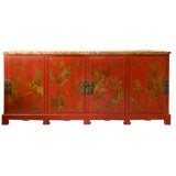 Vintage Red lacquered buffet