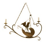 Iron and tole boat chandelier