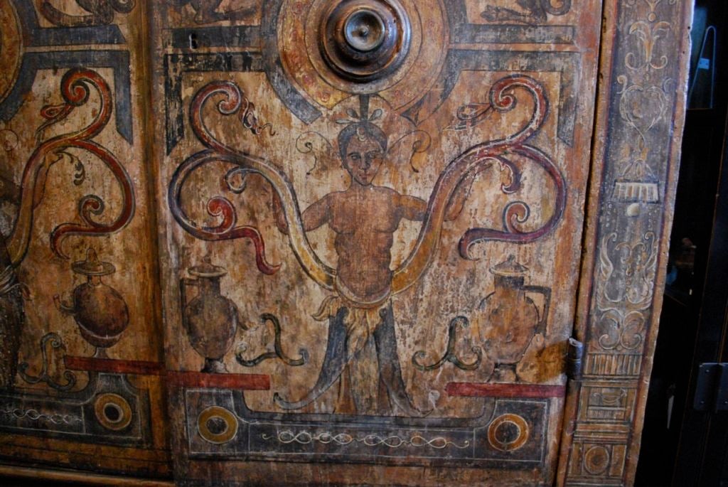 Museum Quality Painted Italian Armoire date 1530 Tuscan region 2