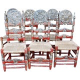 Excellent Set of (6) 19th Century Spanish Mallorcan Chairs