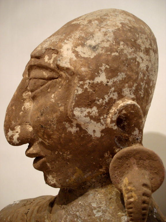Mexican Lifesize Pre-Columbian Style Terracota Mayan Figure