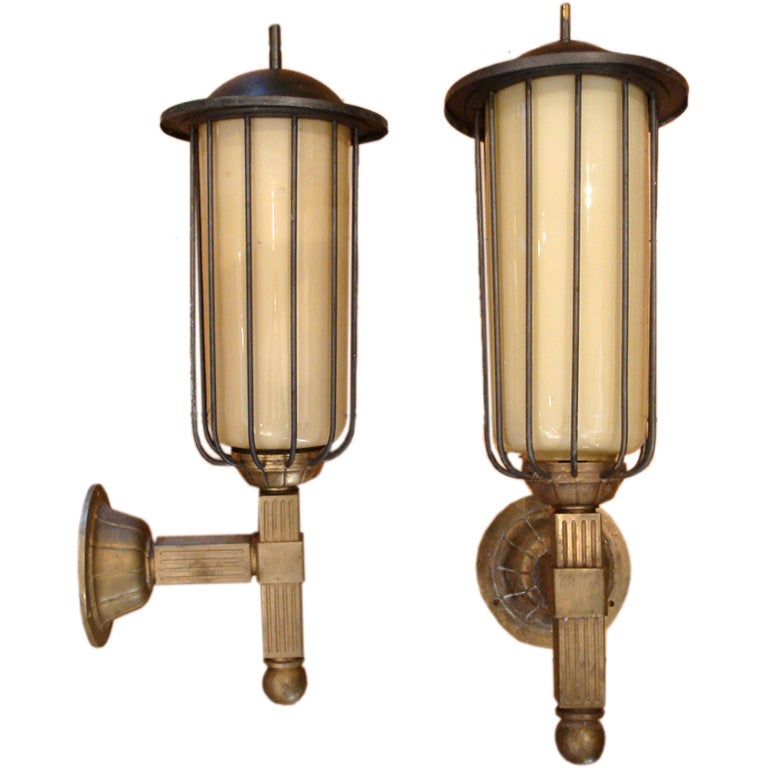 Pair of Arts and Crafts Carriage or Wall Lights