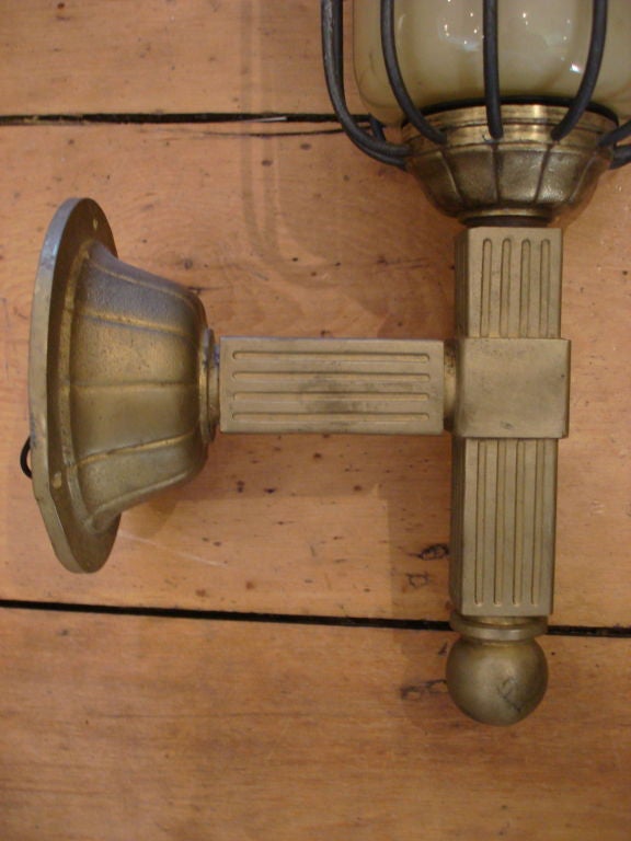 20th Century Pair of Arts and Crafts Carriage or Wall Lights