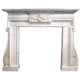 NeoClassical Statuario Marble Mantle, Early 19th Century