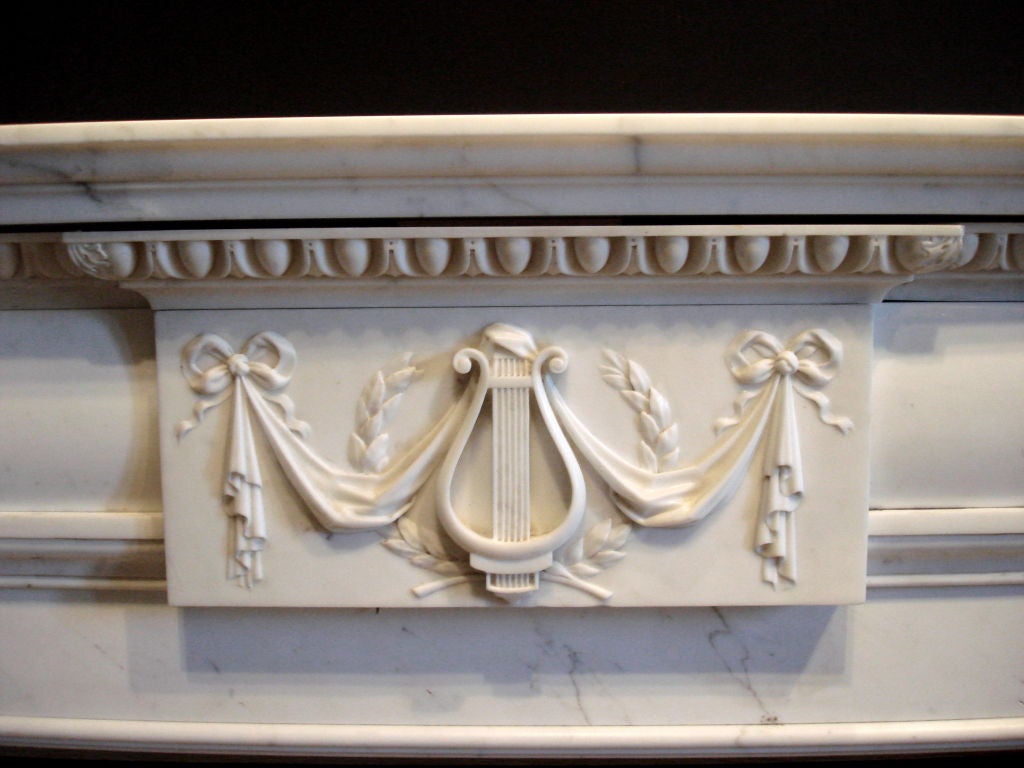 NeoClassical Statuario Marble Mantle, Early 19th Century