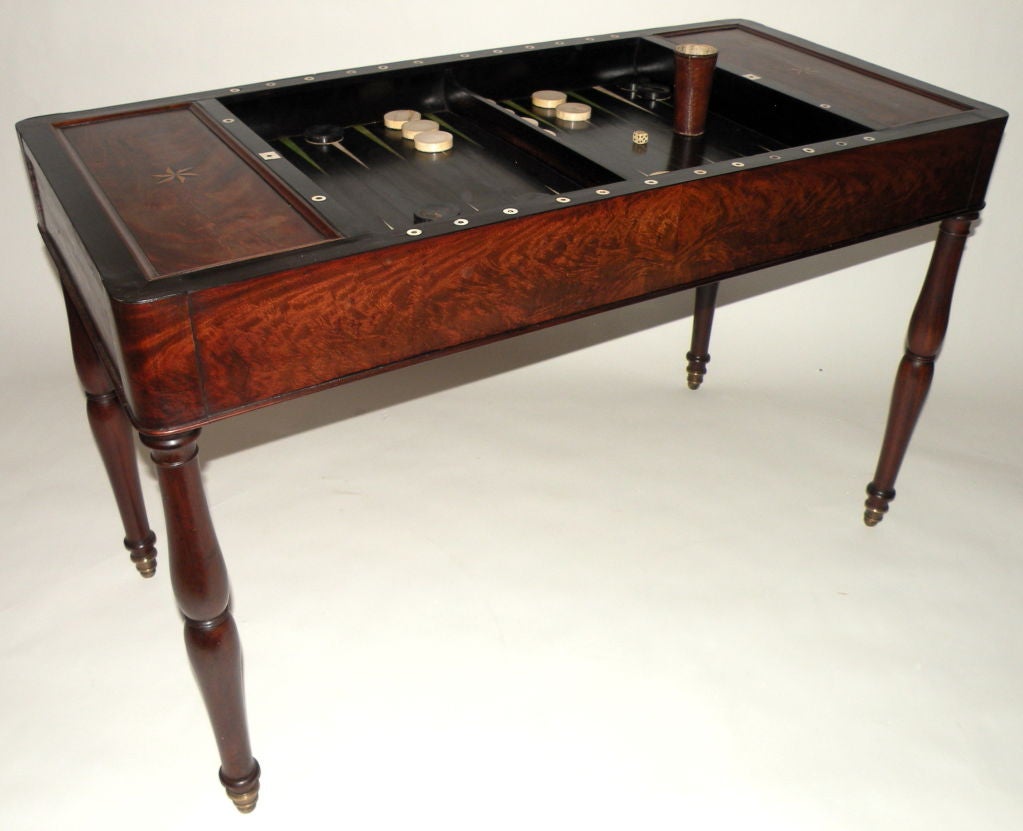 Period French Directoire Backgammon Games Table