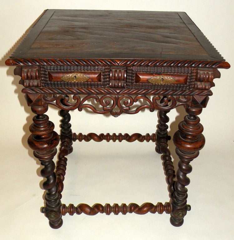 Portuguese Baroque Portugese Rosewood Center or Side Table