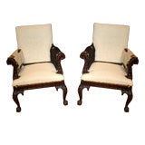 Pair of Georgian Arm Chairs With Eagle Motif