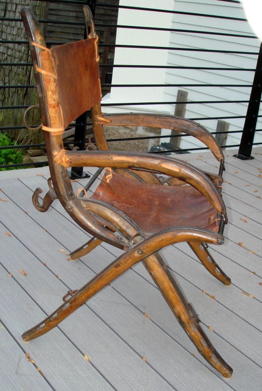 Welded Rare Folk Art Western Chair Made From Horse Tack