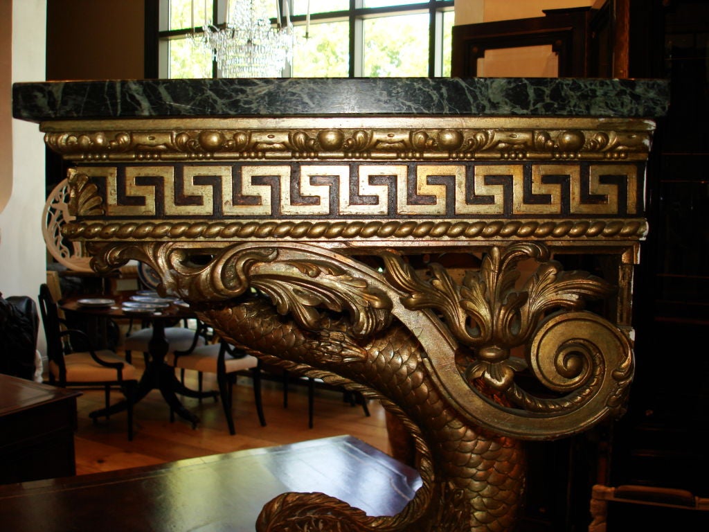 English Georgian Style Dolphin Console Table