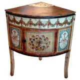 Antique Period George III Painted Corner Bedside Cabinet