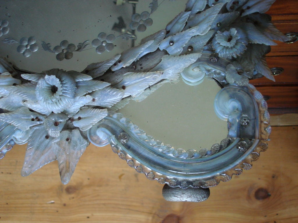 Rare Venetian or Murano Glass Oval Mirror 2