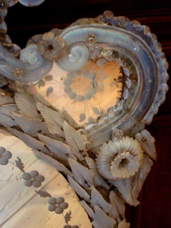 Italian Rare Venetian or Murano Glass Oval Mirror