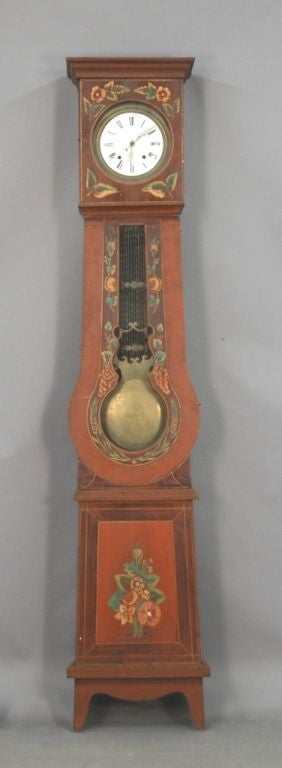 Provincial Polychrome Spruce Comtoise Clock