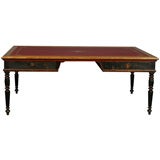 Painted Partners Desk with Leather Top