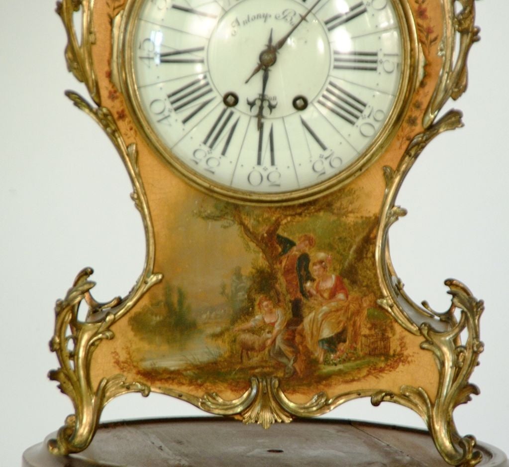 French Polychrome Mantle Clock from Lyon