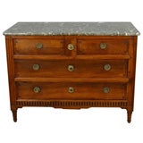 Antique 18th C. Walnut Commode with Marble Top