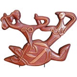 "Dancing Couple"  Mahogany Sculpture in manner of Weinberg