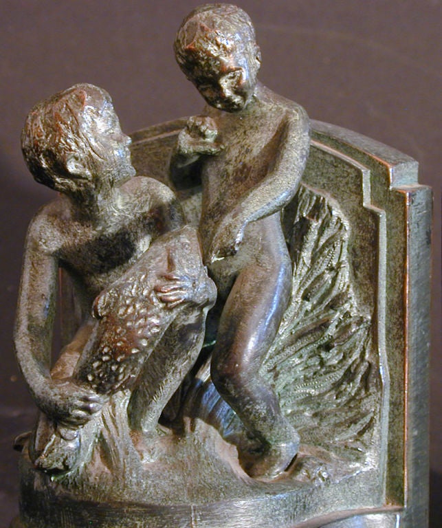 This pair of bronze bookends was scupted to commemorate the opening of The Stevens Hotel on May 2nd, 1927 in Chicago, trumpeted as the 