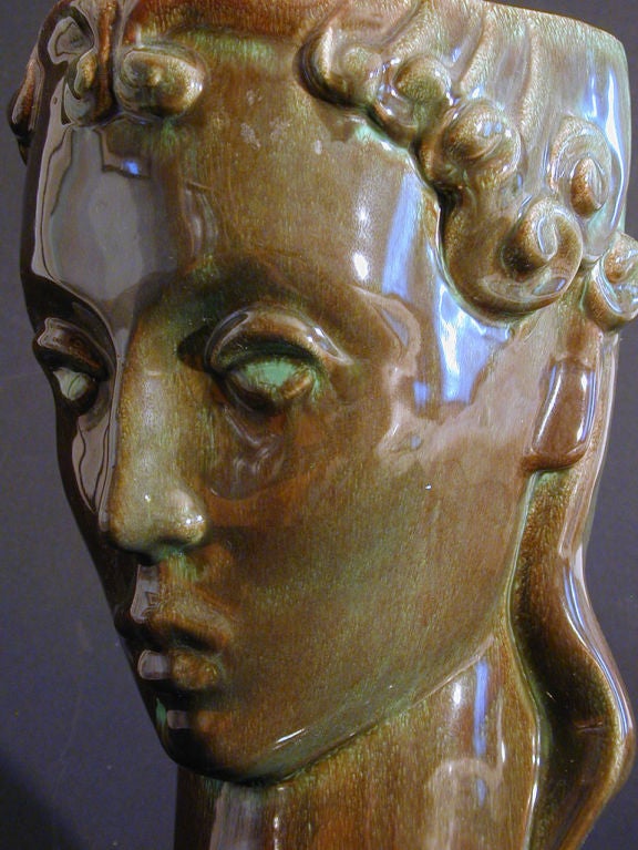 Art Deco Head Vase In Excellent Condition In Philadelphia, PA