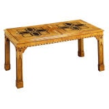 Antique A PARQUETRY PANEL MOUNTED AS A LOW TABLE