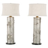 Vintage wallpaper roller lamps