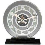 Large glass Art Deco clock by Leon Hatot for ATO.