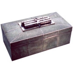 Sterling silver and Shagreen Cigar Box. 6