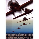 Vintage Original 'Zurich Aéronautique' poster by Otto Baumberger, 1937