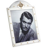 Massive Cartier Sterling silver photo frame with timepiece.