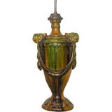Antique Pair of French pottery urn lamps