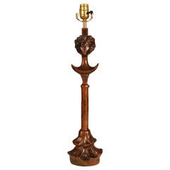 Vintage Tête de Femme Lamp by Excalibur Bronze of NY