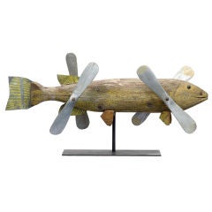 Vintage Bait Shop Fish Trade Sign Whirlygig