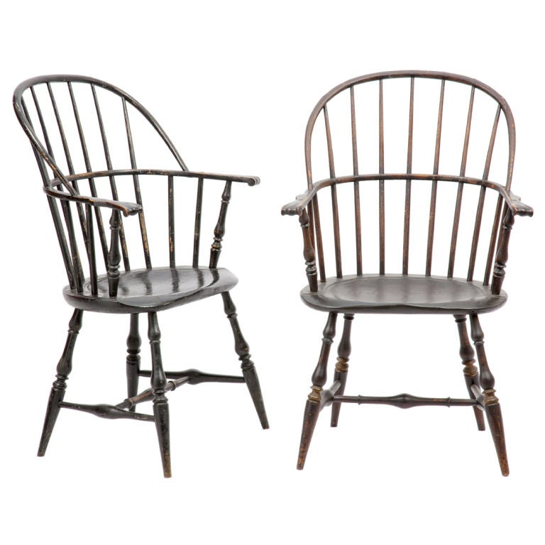 Pair of Knuckle Arm Windsors For Sale