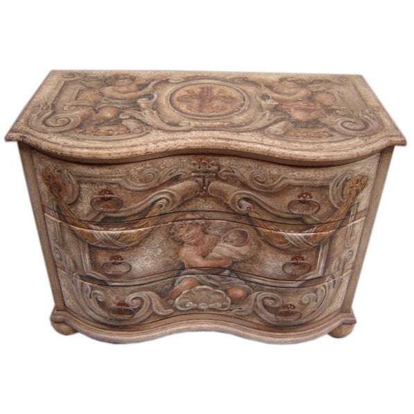 19th Century Italian Painted Three-Drawer Commode For Sale