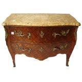 18th c. Louis XV Bombe Commode Marble Top Commode