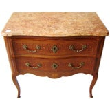 18th Century Italian Two Drawer Marble Top Commode 