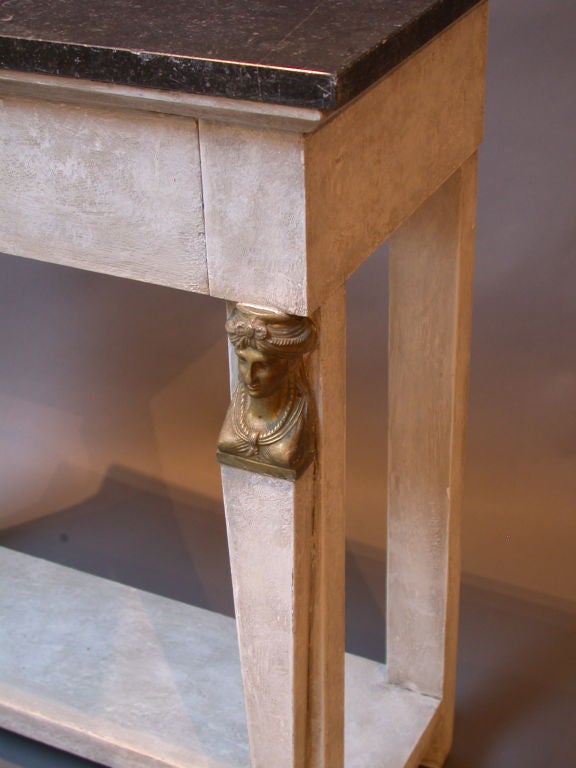 Small Empire Style Painted Console Table.