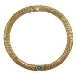 Tiffany & Co. 18Kt Yellow Gold &  Green Tourmaline Necklace