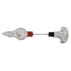 Platinum Art Deco Jabot Pin 6
