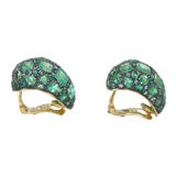Pair of  Pave Emerald Earings
