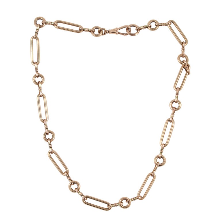 10K Pink Gold Victorian Watch Chain
