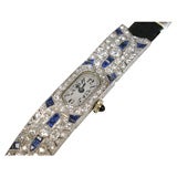 Art Deco Sapphire & Diamond Ribbon Watch