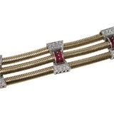 Retro Ruby & Diamond Bracelet