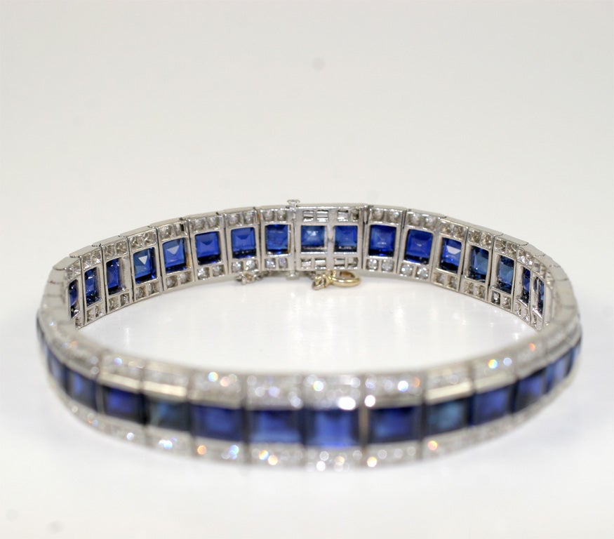 Art Deco, Sapphire and Diamond Bracelet, 16 Carats