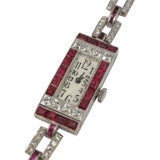 Art Deco, Ruby & Diamond Watch, 2.75 cts, 'G-VS'