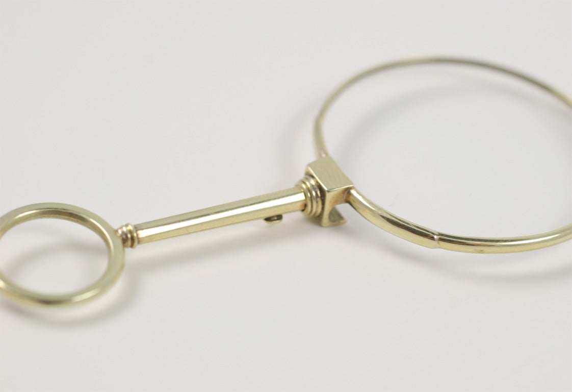 Pair of Victorian 13K Gold Handheld Spectacles